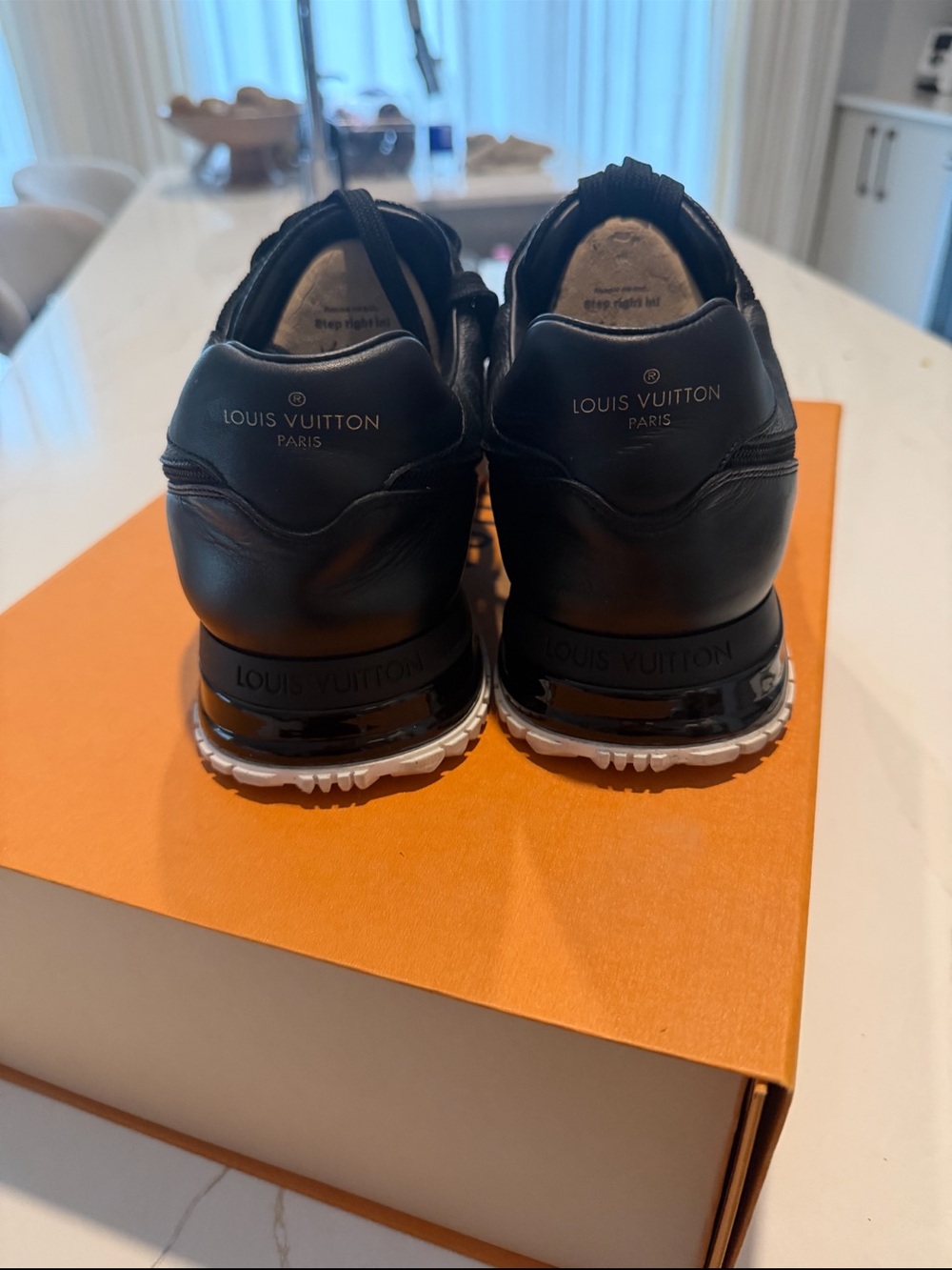 Louis Vuitton Black and White Men's Leather Sneakers